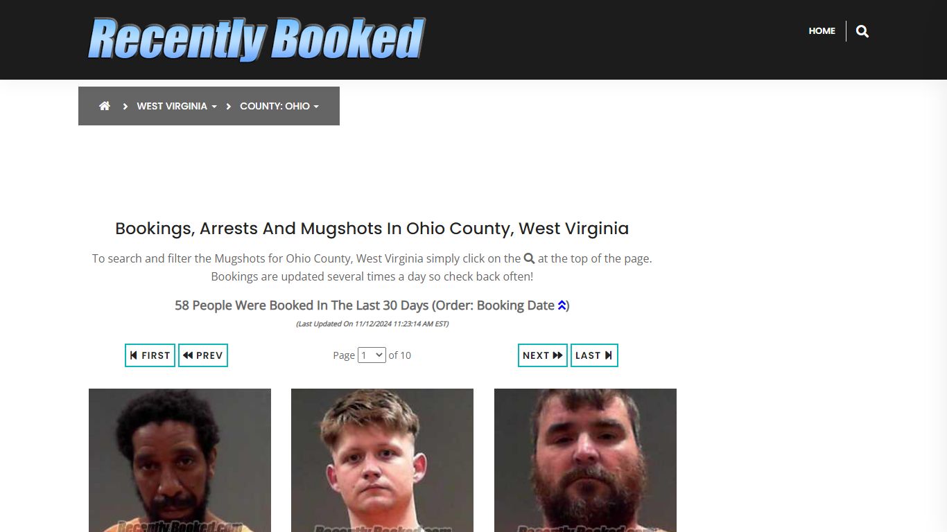 Bookings, Arrests and Mugshots in Ohio County, West Virginia