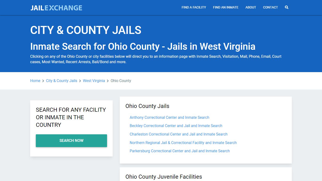 Inmate Search for Ohio County | Jails in West Virginia - Jail Exchange